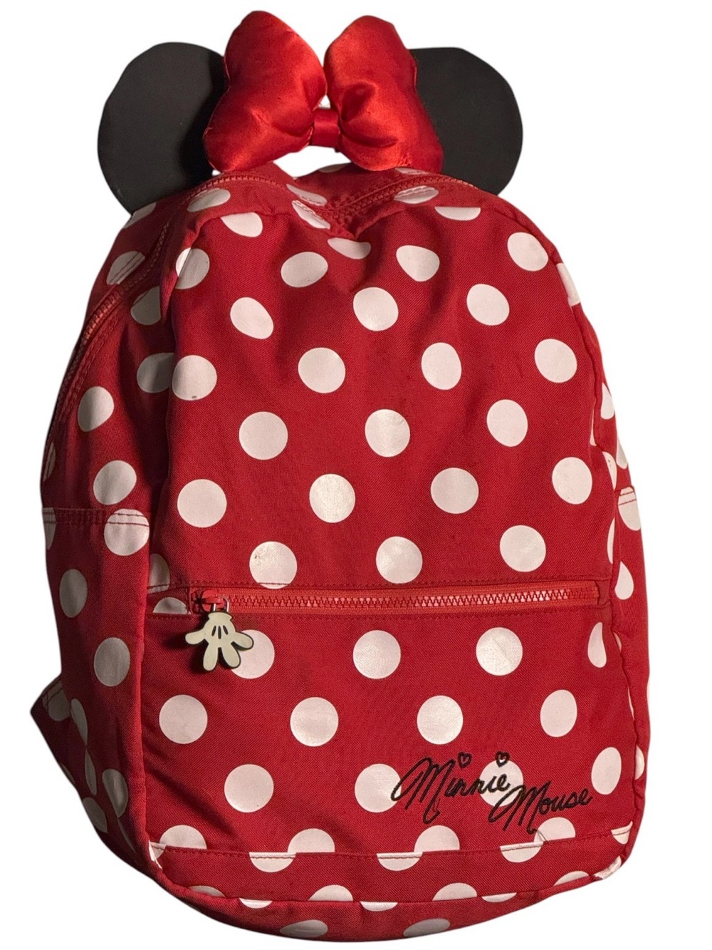 Disney Red and White Polka Dot Minnie Mouse Kids Backpack with Bow Ears